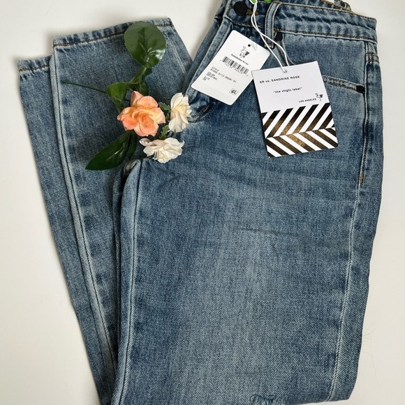 Free People Denim - Free People x Sandrine Rose denim jeans with fabulous embroidered palm tree-NWT